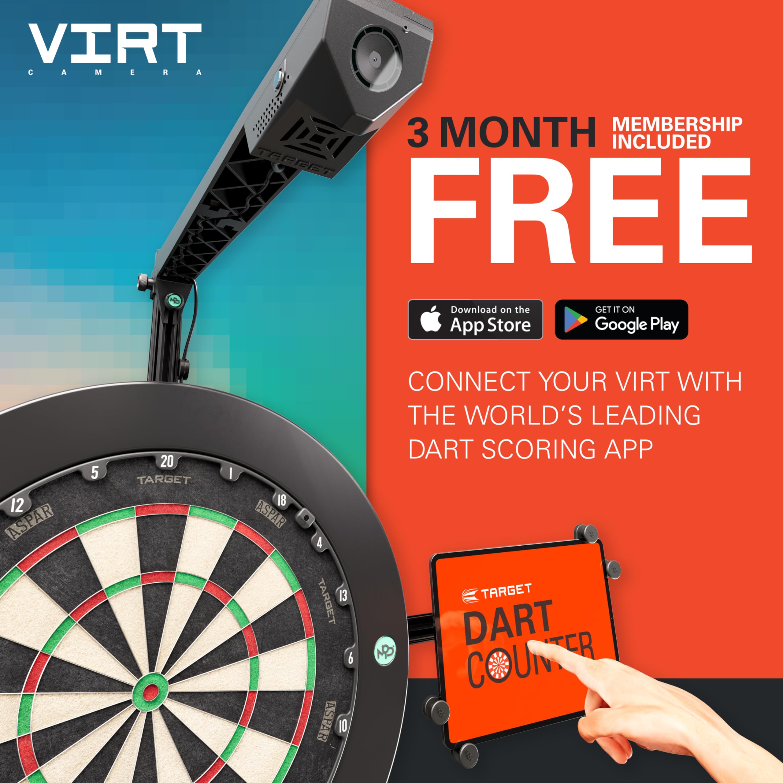target-corona-vision-virt-dartboard-kamera-hd-dual image 5