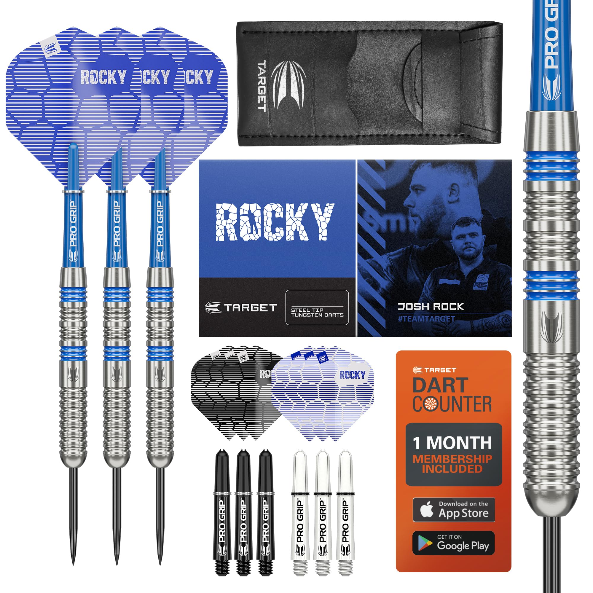 target-josh-rock-steeldarts-22g-80-mit-wallet image 1