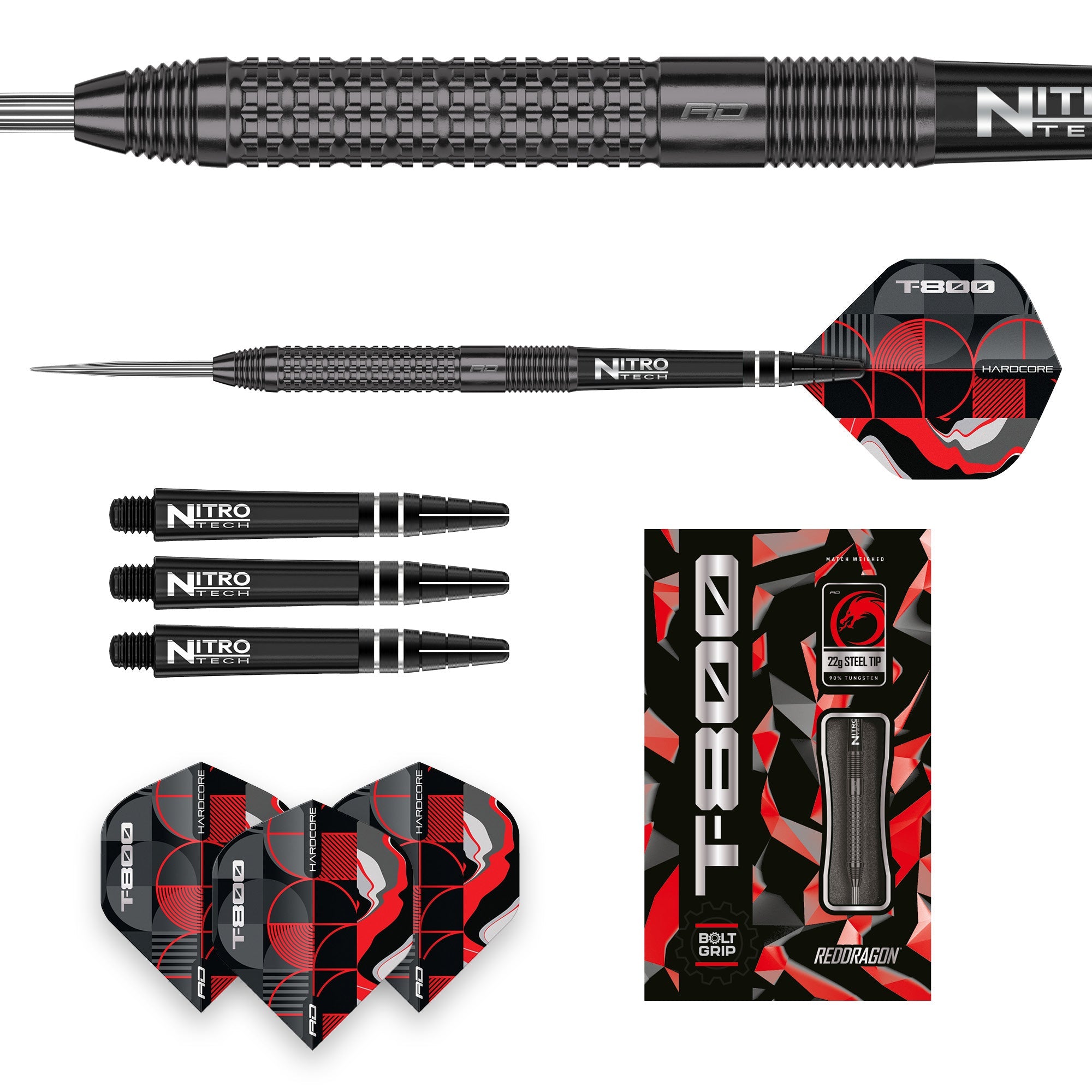 red-dragon-t-800-steeldart-24g-schwarz-90-tungsten-grip image 6