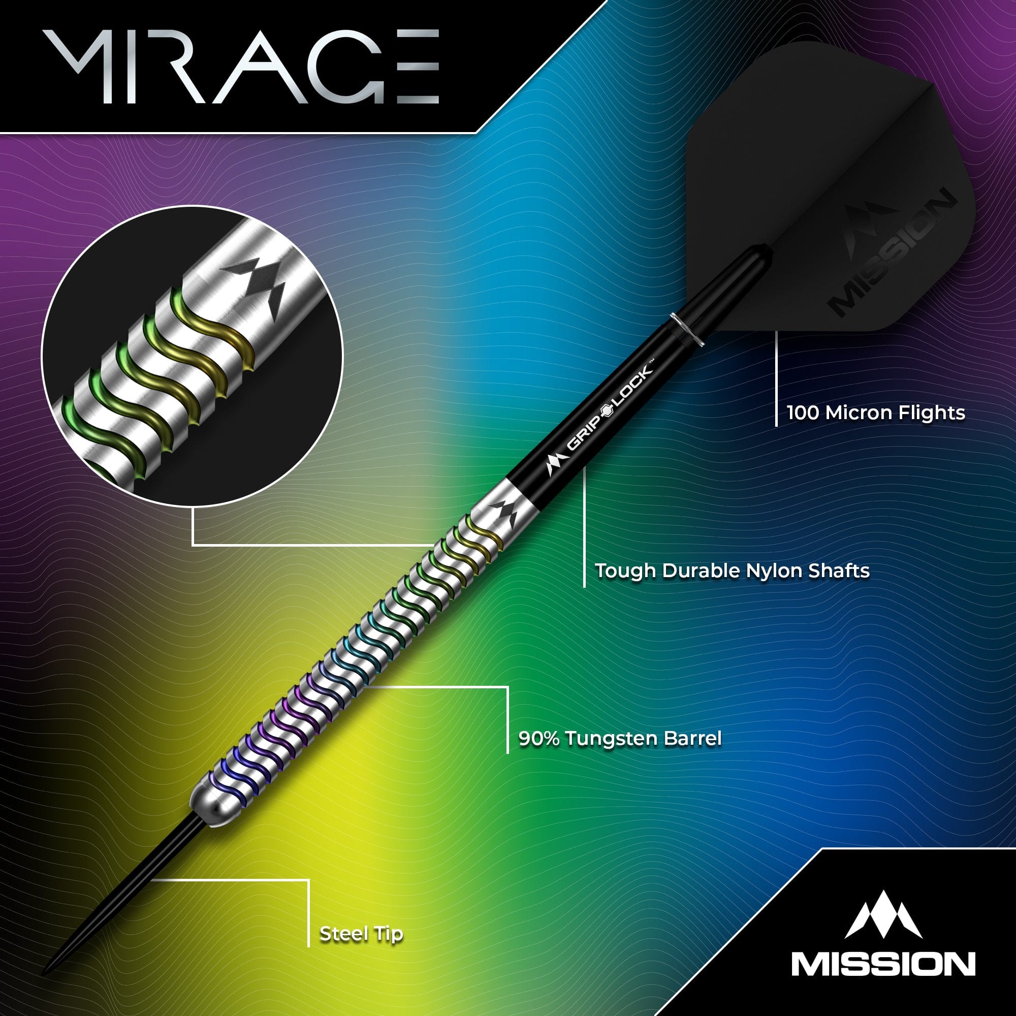 mission-mirage-steeldarts-23g-silber-90-tungsten-gerade image 3