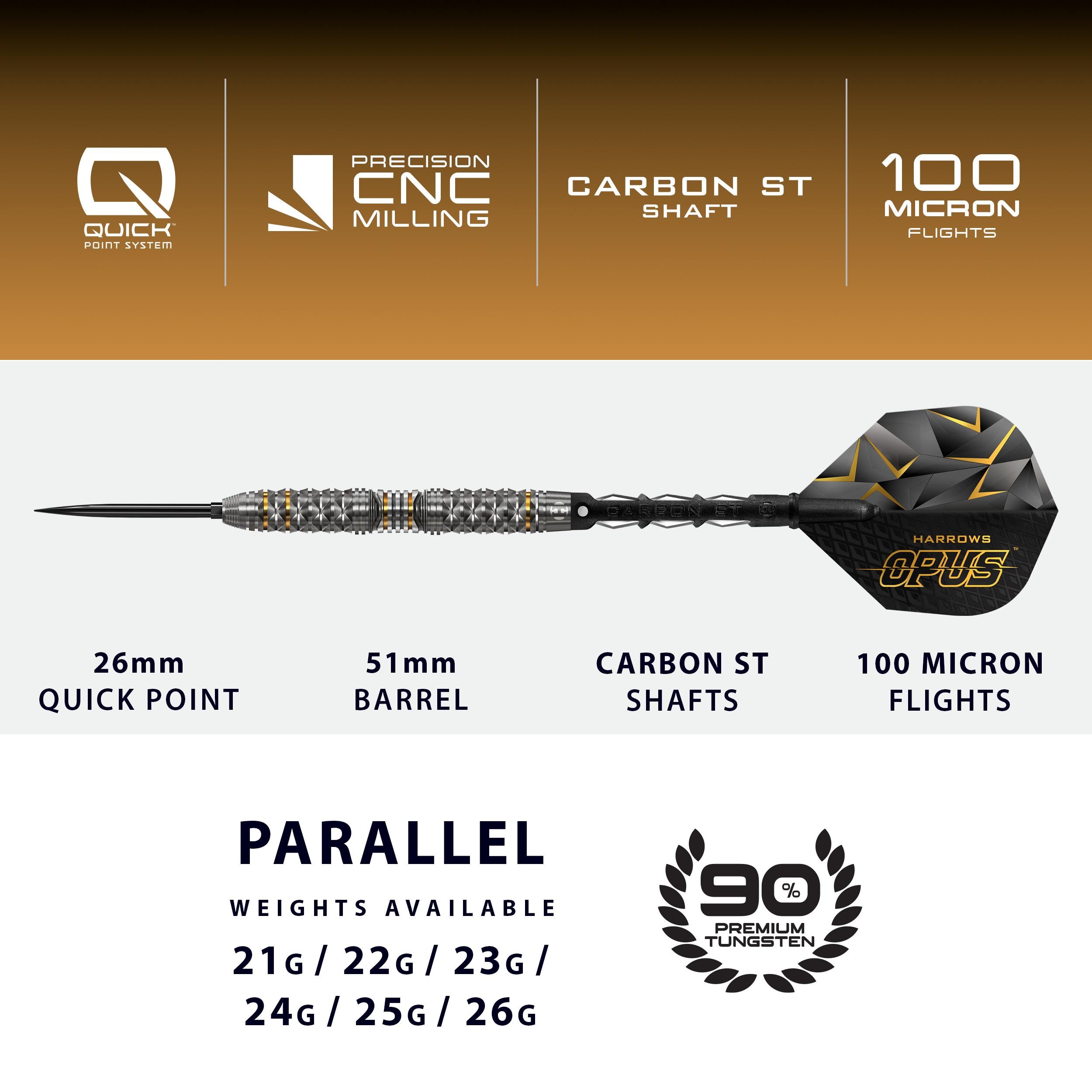 harrows-opus-90-steeldarts-24g-quick-point-tungsten image 4