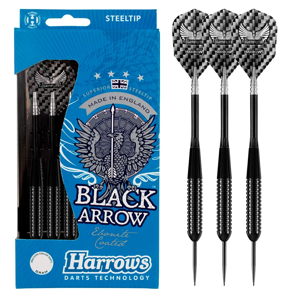 harrows-black-arrow-steeldarts-21g-messing-schwarz image 1