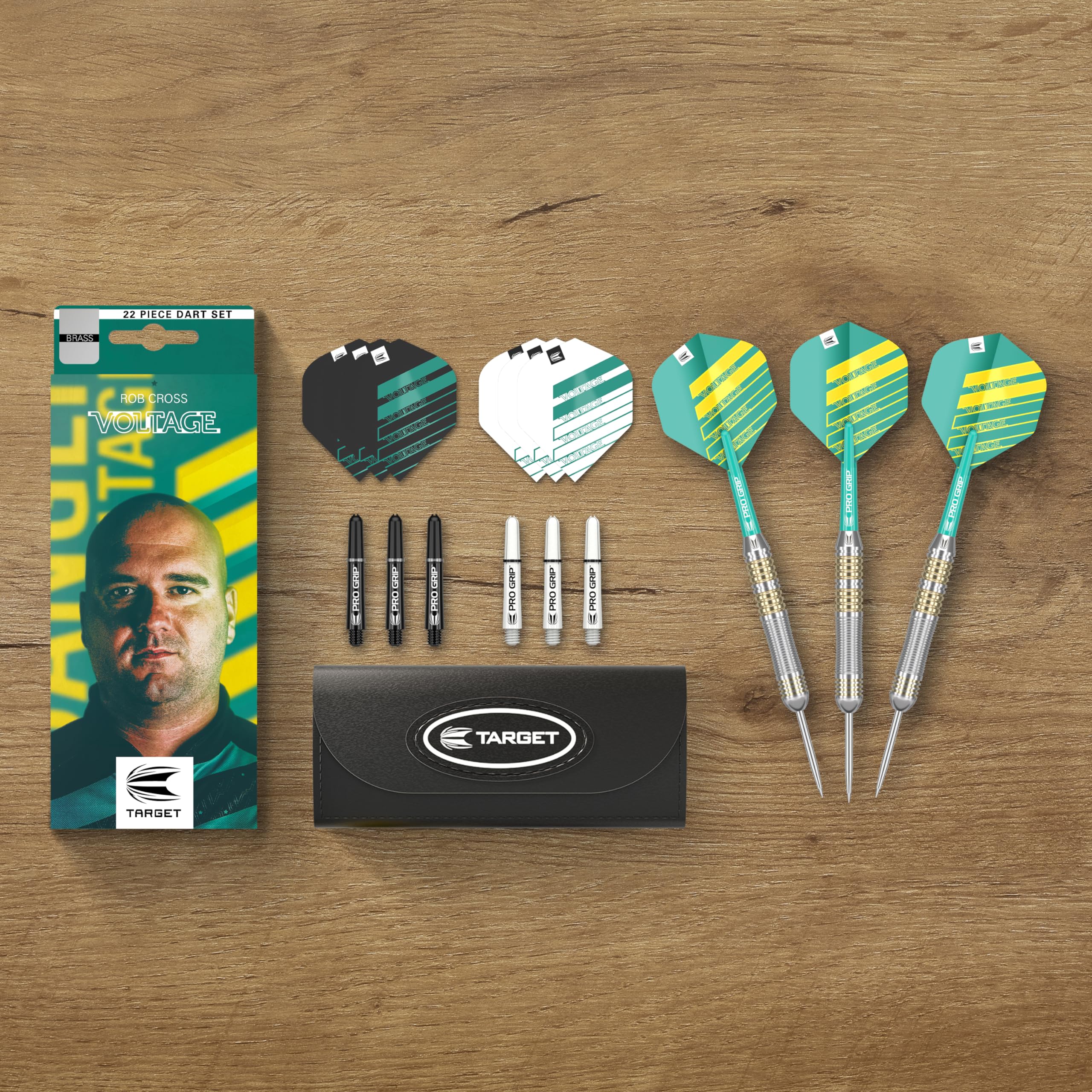 target-rob-cross-22g-messing-steeldarts-set-mit-wallet image 6