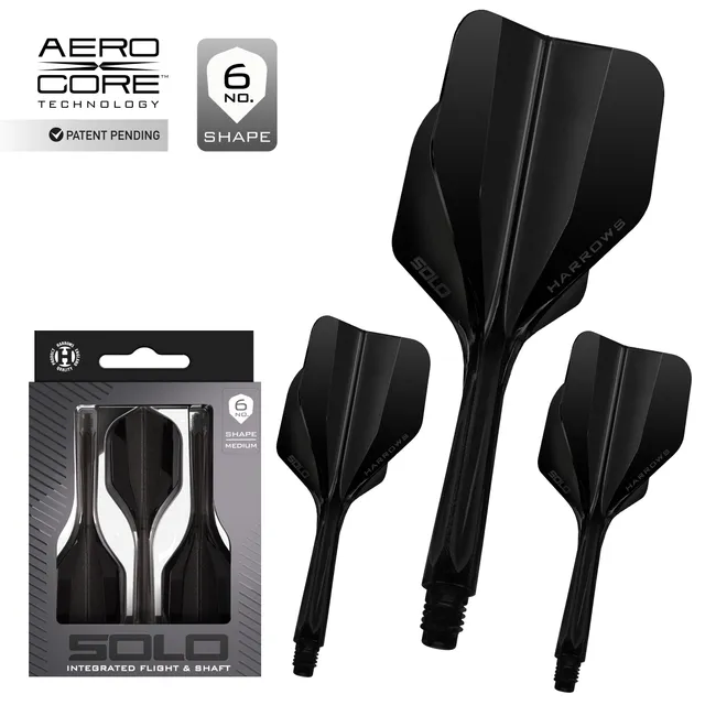 harrows-solo-integrated-flight-shaft-black-medium-no-6 image 1