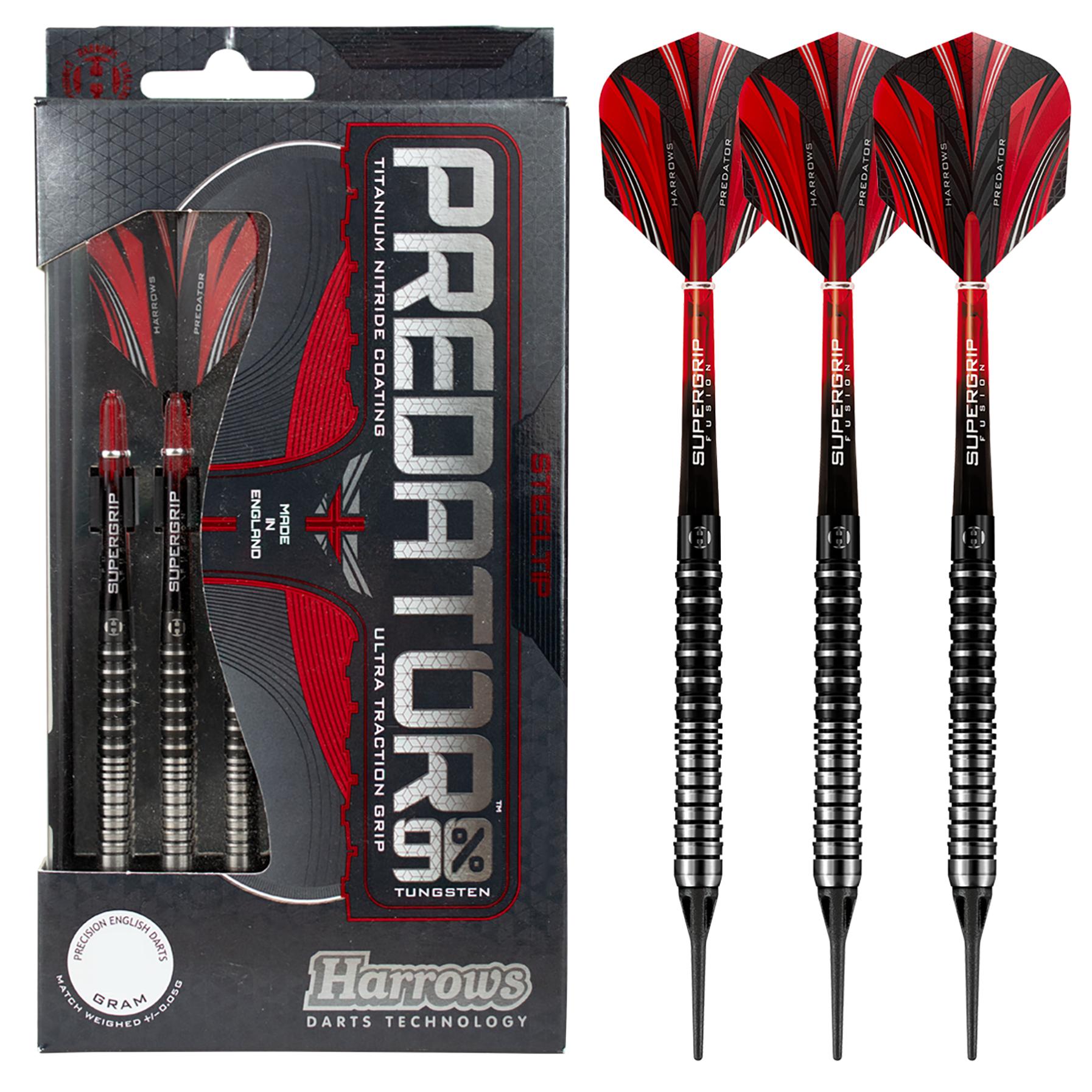 harrows-predator-90-softdarts-18g-tungsten-grip-schwarz image 1