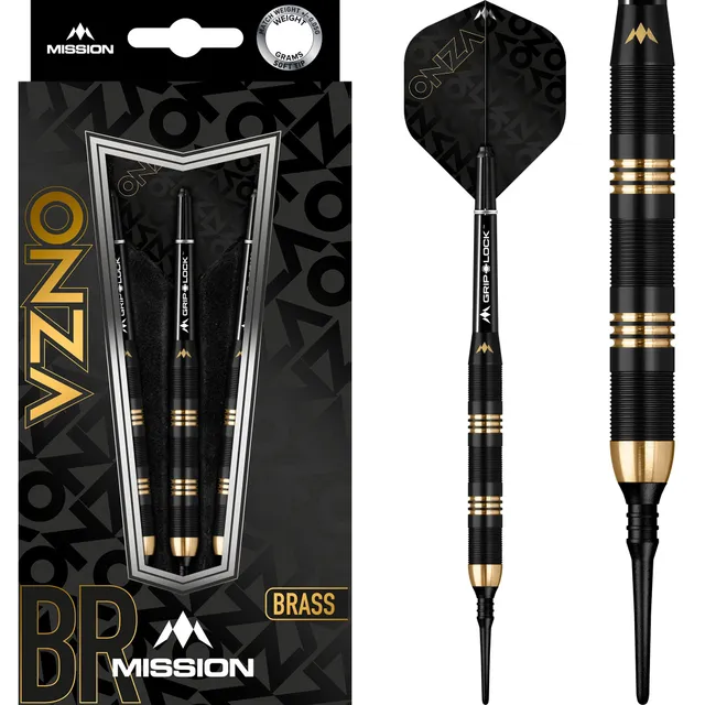 mission-onza-m1-softdarts-messing-19g-schwarz-gold image 1