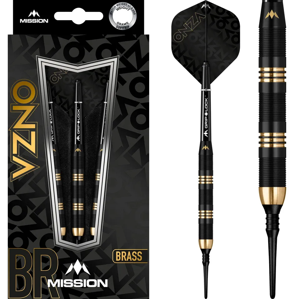 mission-onza-m1-softdarts-messing-19g-schwarz-gold image 1