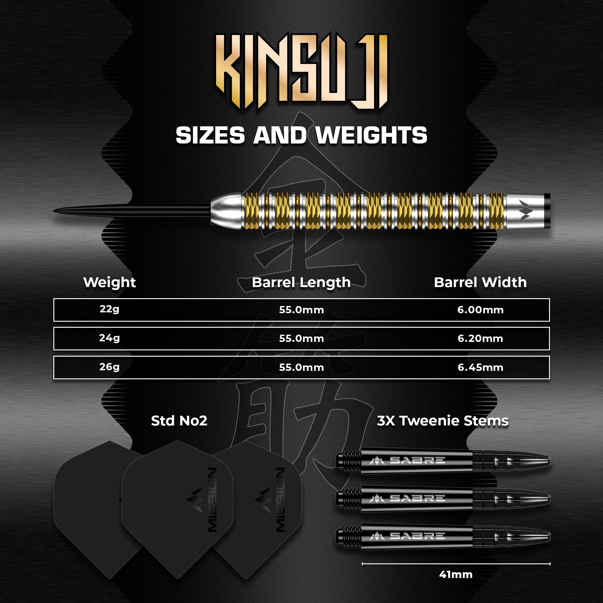mission-kinsuji-steeldarts-24g-95-tungsten-gold image 5
