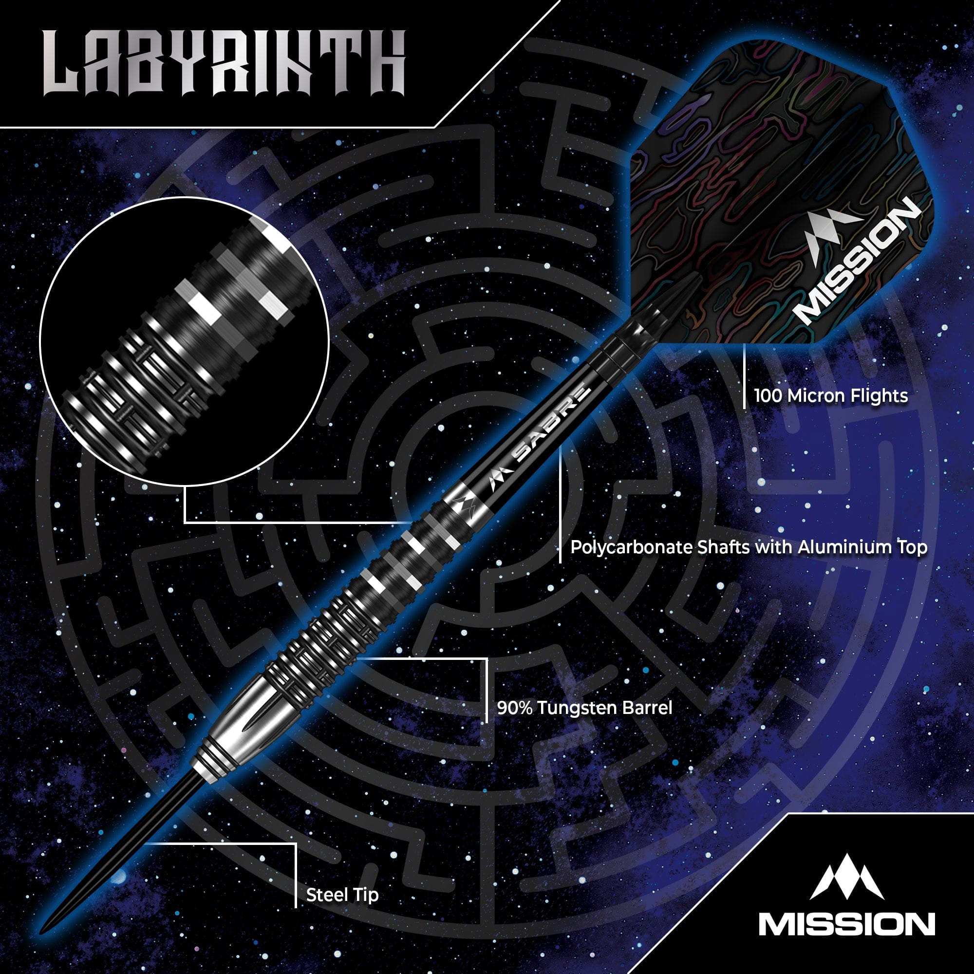 mission-labyrinth-22g-steeldarts-90-tungsten-schwarz image 3
