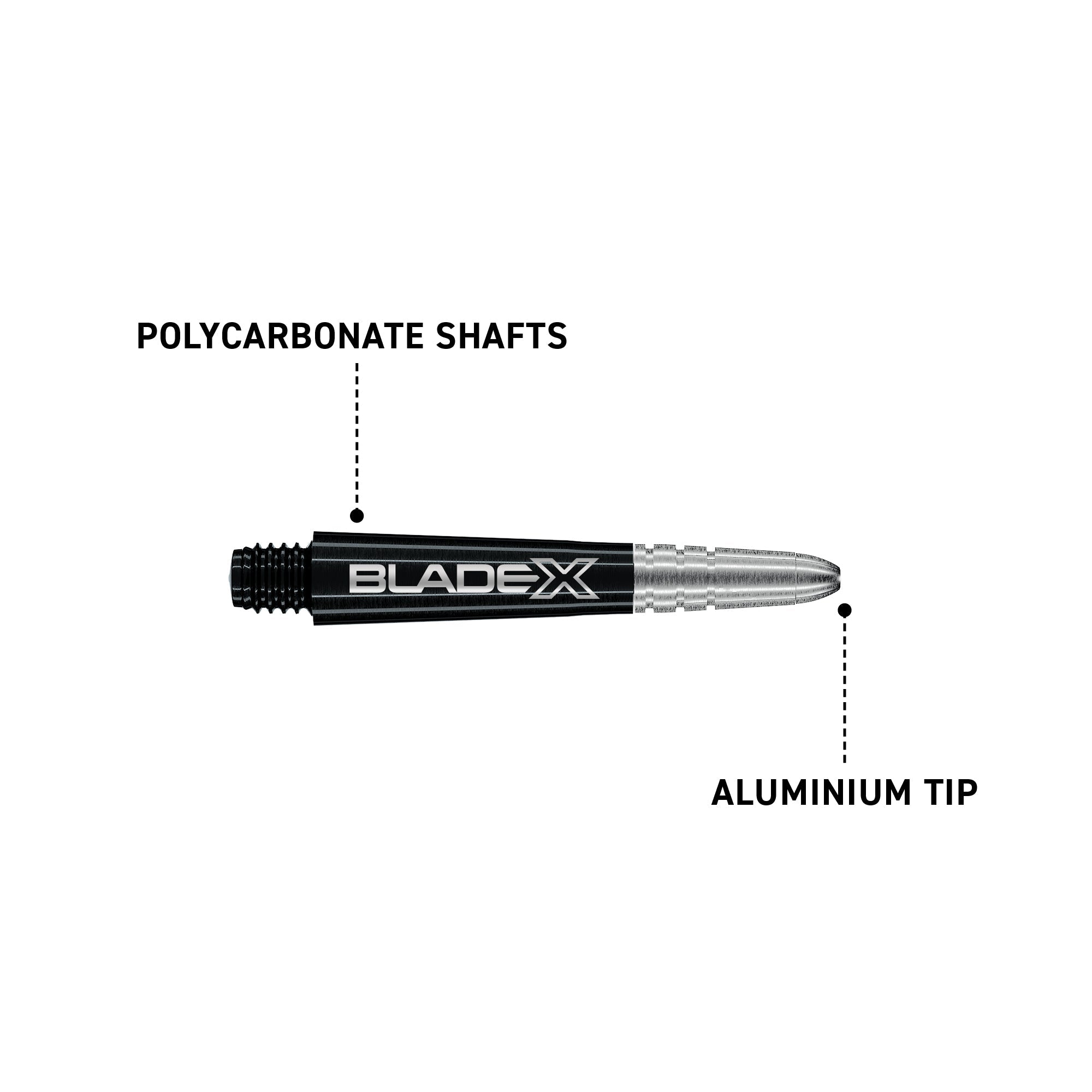 winmau-vecta-blade-x-shafts-kurz-schwarz-silber-3er image 3
