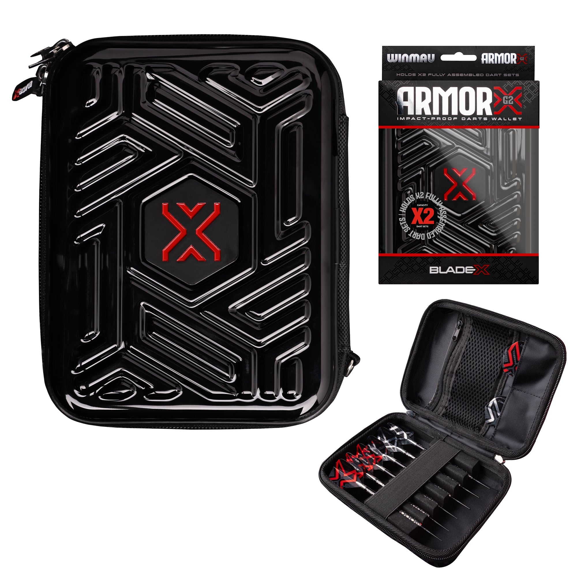 winmau-armor-g2-darttasche-blade-x-schwarz-f-r-2-sets image 1