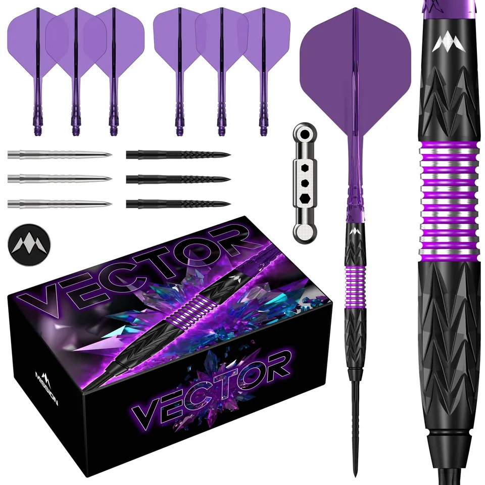 mission-vector-steeldarts-95-tungsten-schwarz-lila-24g image 1