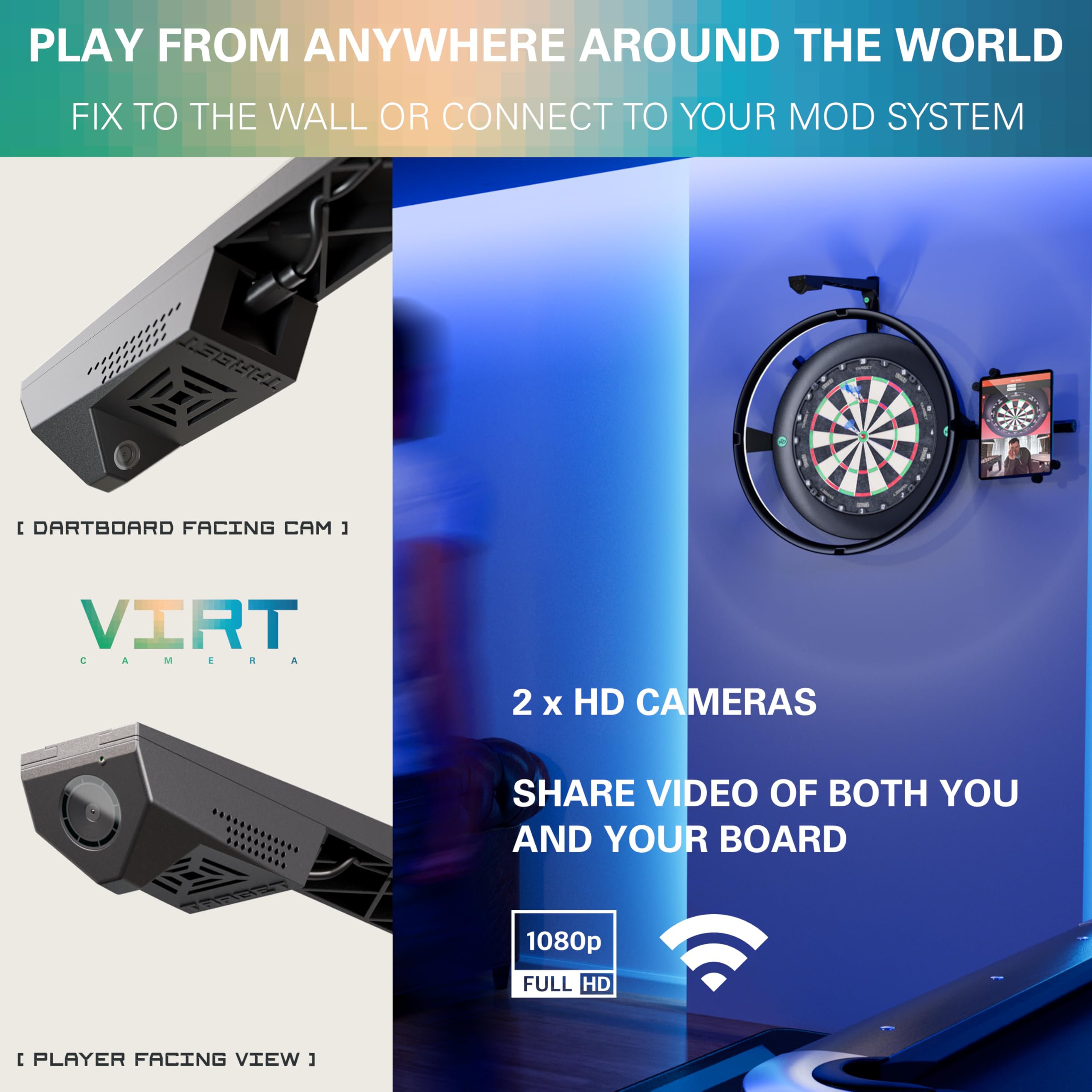 target-corona-vision-virt-dartboard-kamera-hd-dual image 2