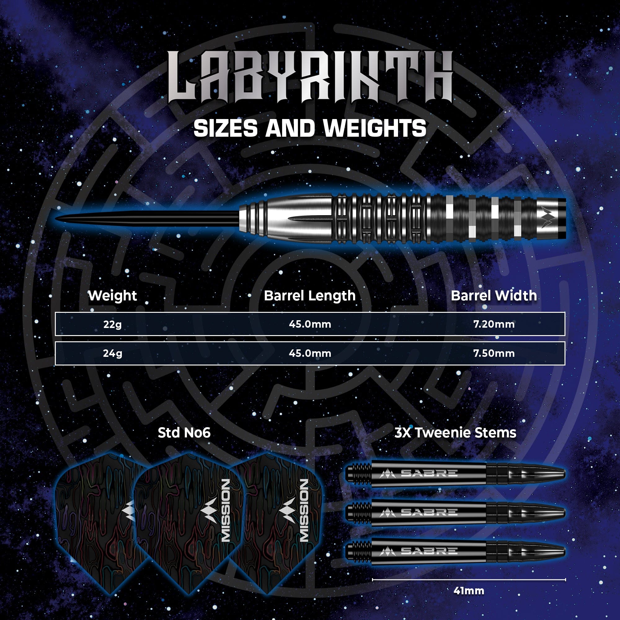 mission-labyrinth-22g-steeldarts-90-tungsten-schwarz image 5