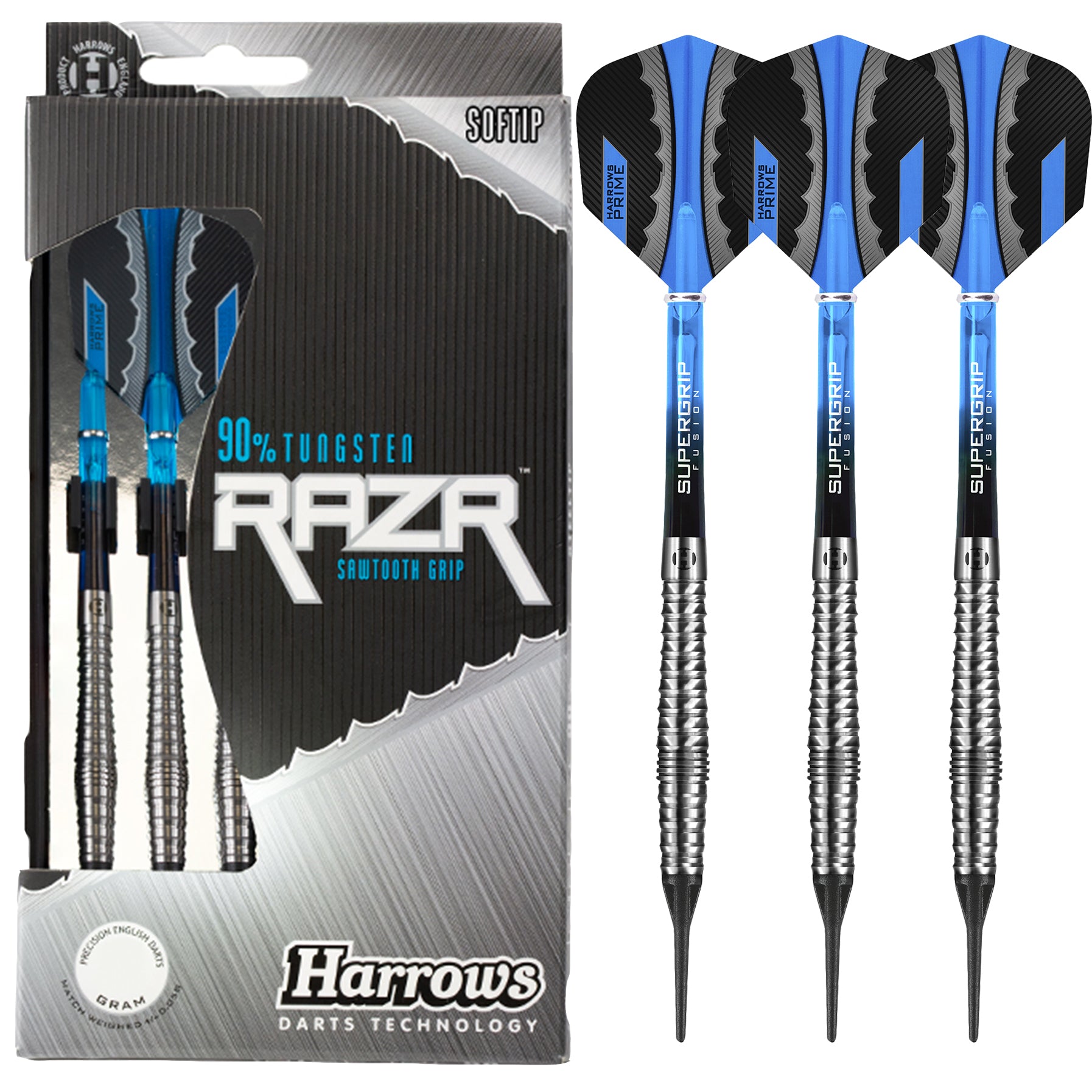 harrows-razr-bulbous-90-softdarts-18g-frontgrip image 1