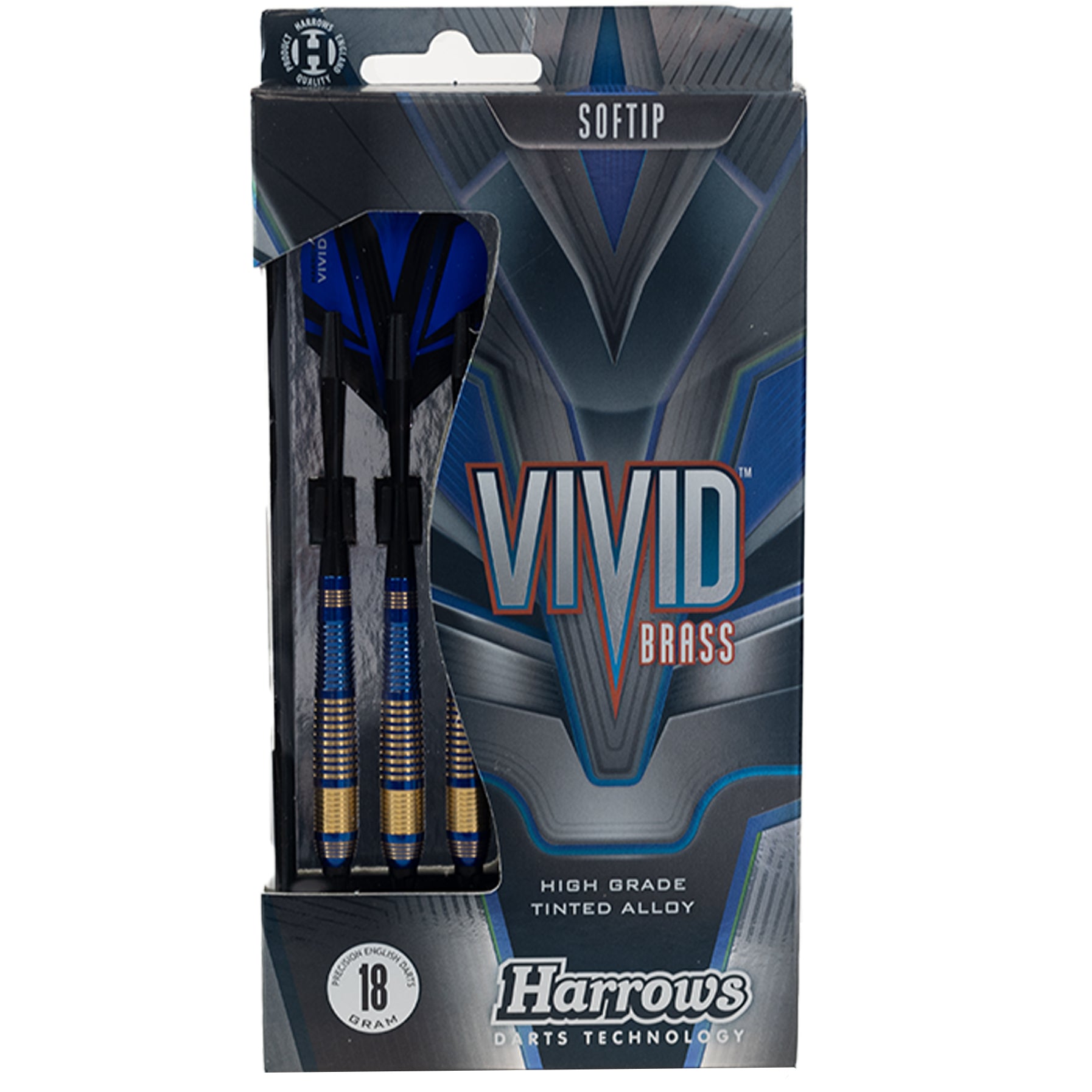 harrows-vivid-softdarts-18g-blau-messing-einsteiger image 4