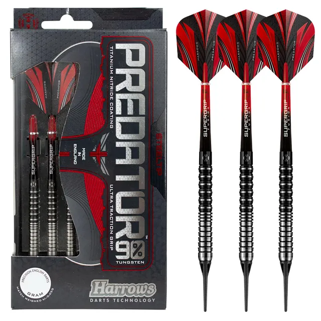 harrows-predator-90-softdarts-18g-tungsten-grip-schwarz image 1