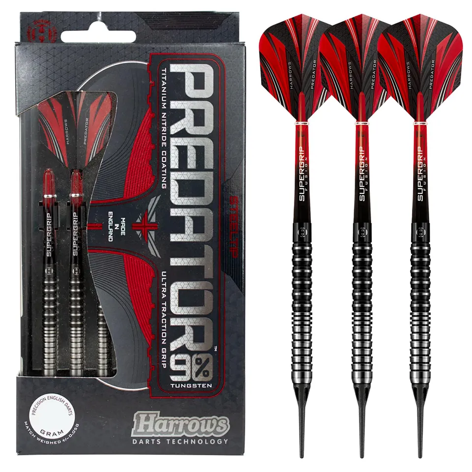 harrows-predator-90-softdarts-18g-tungsten-grip-schwarz image 1