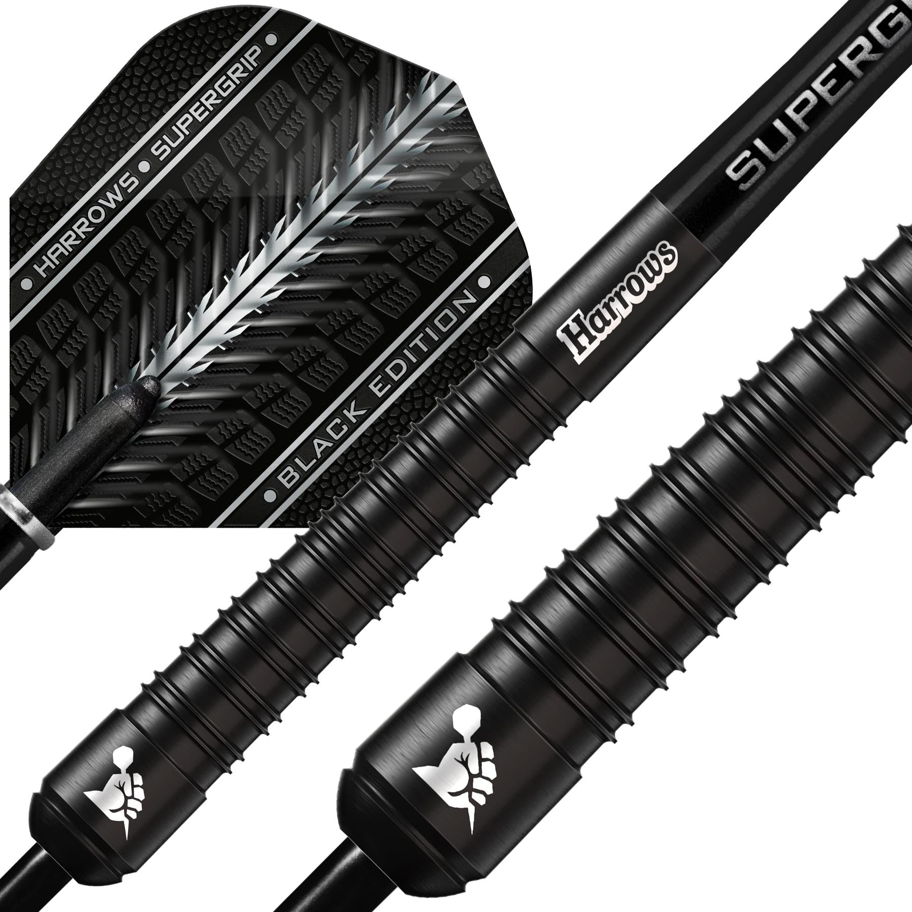 harrows-supergrip-90-black-edition-steeldarts-23g-mit-ring-grip image 2