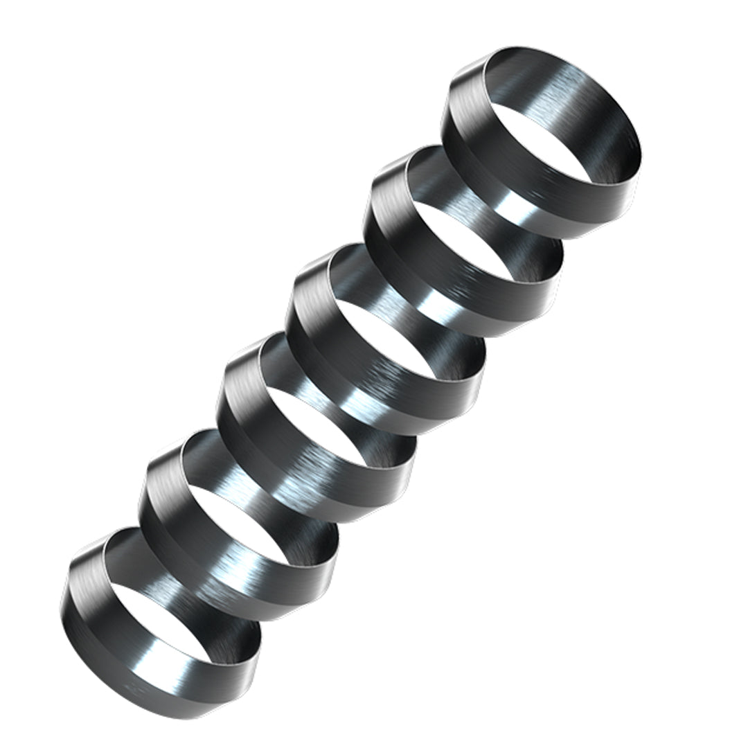 harrows-supergrip-pyramid-rings-silber-6er-pack-shaft-ringe image 1