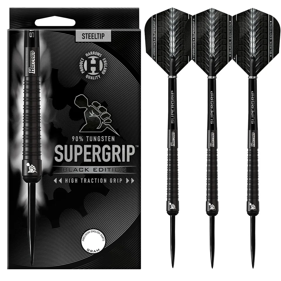 harrows-supergrip-90-black-edition-steeldarts-23g-mit-ring-grip image 1