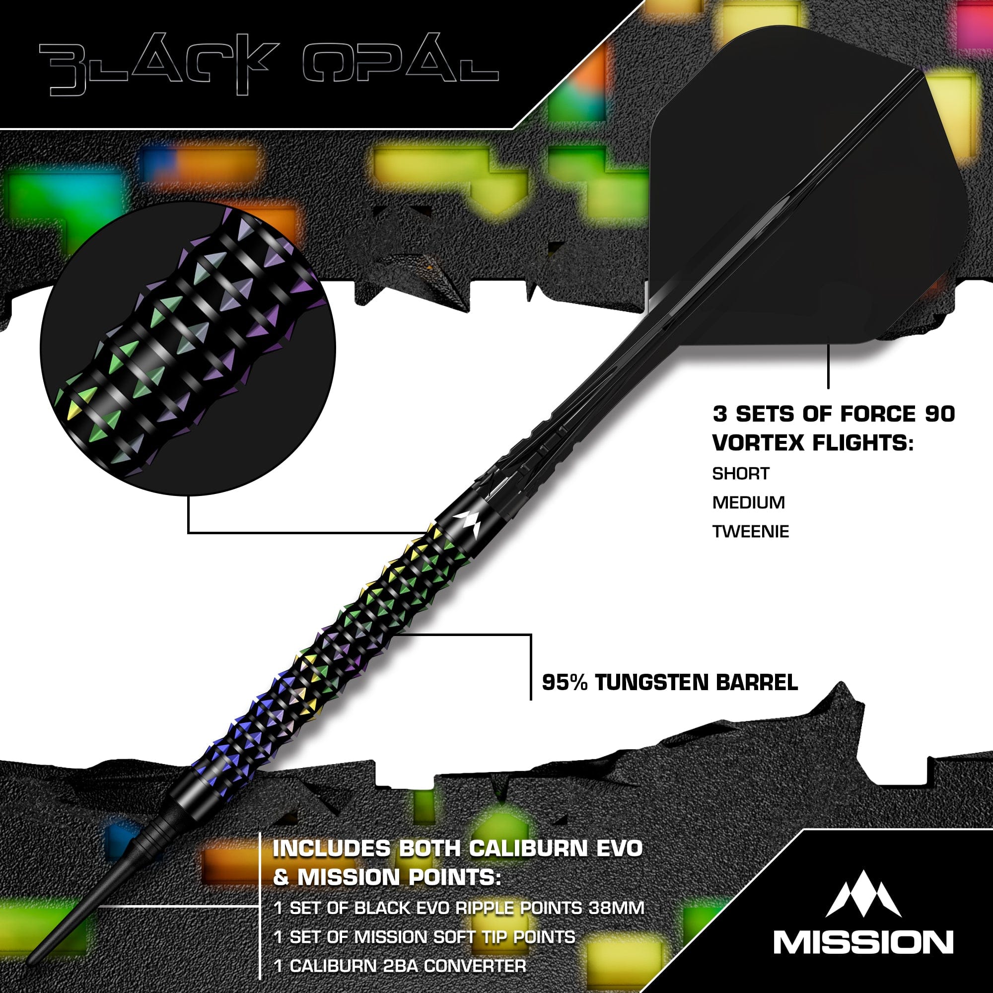 mission-black-opal-softdarts-95-tungsten-20g-schwarz-koralle image 3