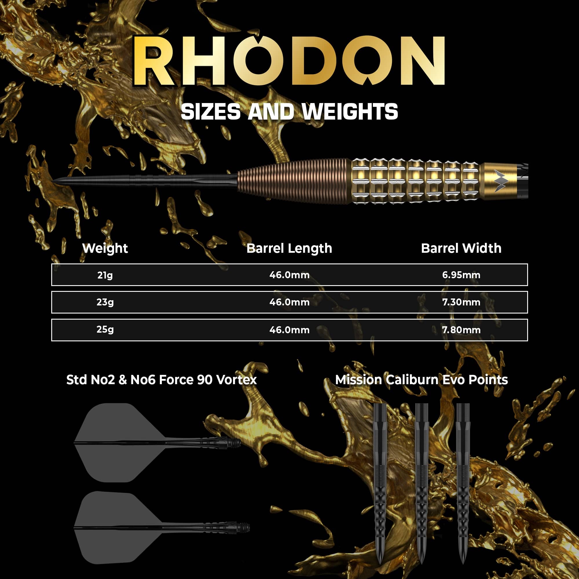 mission-rhodon-steeldarts-23g-95-tungsten-bronze-gold image 5