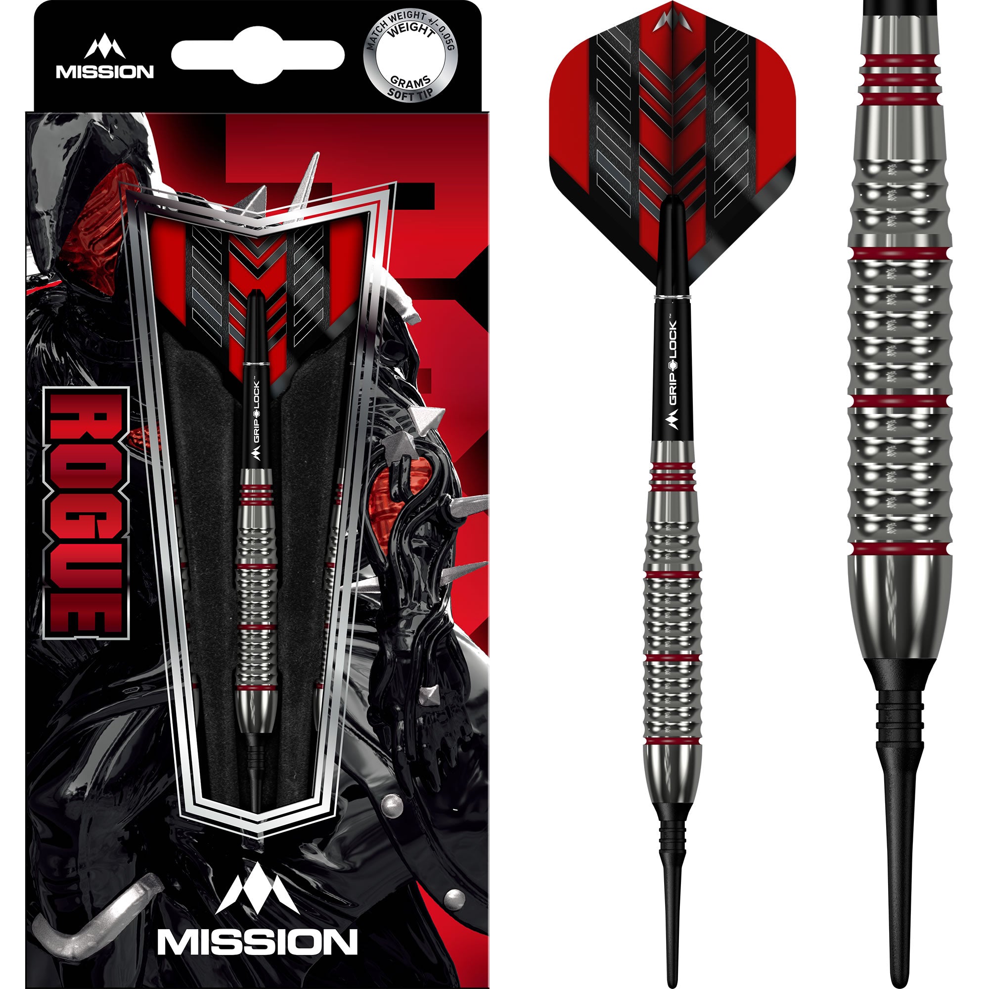 mission-rogue-softdarts-messing-18g-silber-rot image 1