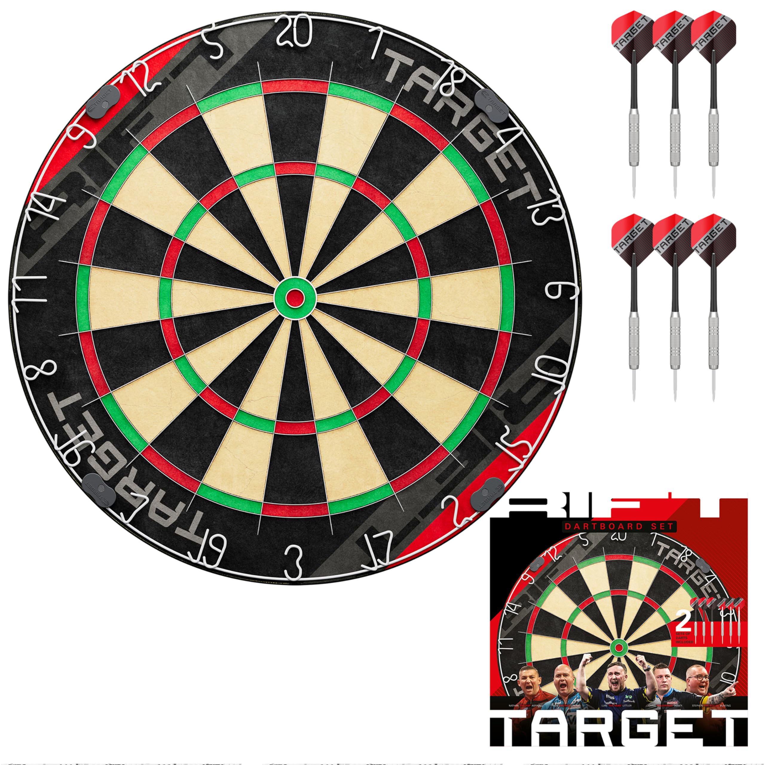 target-tor-rift-dartscheibe-sisal-set-mit-6x-17g-messingdarts image 1