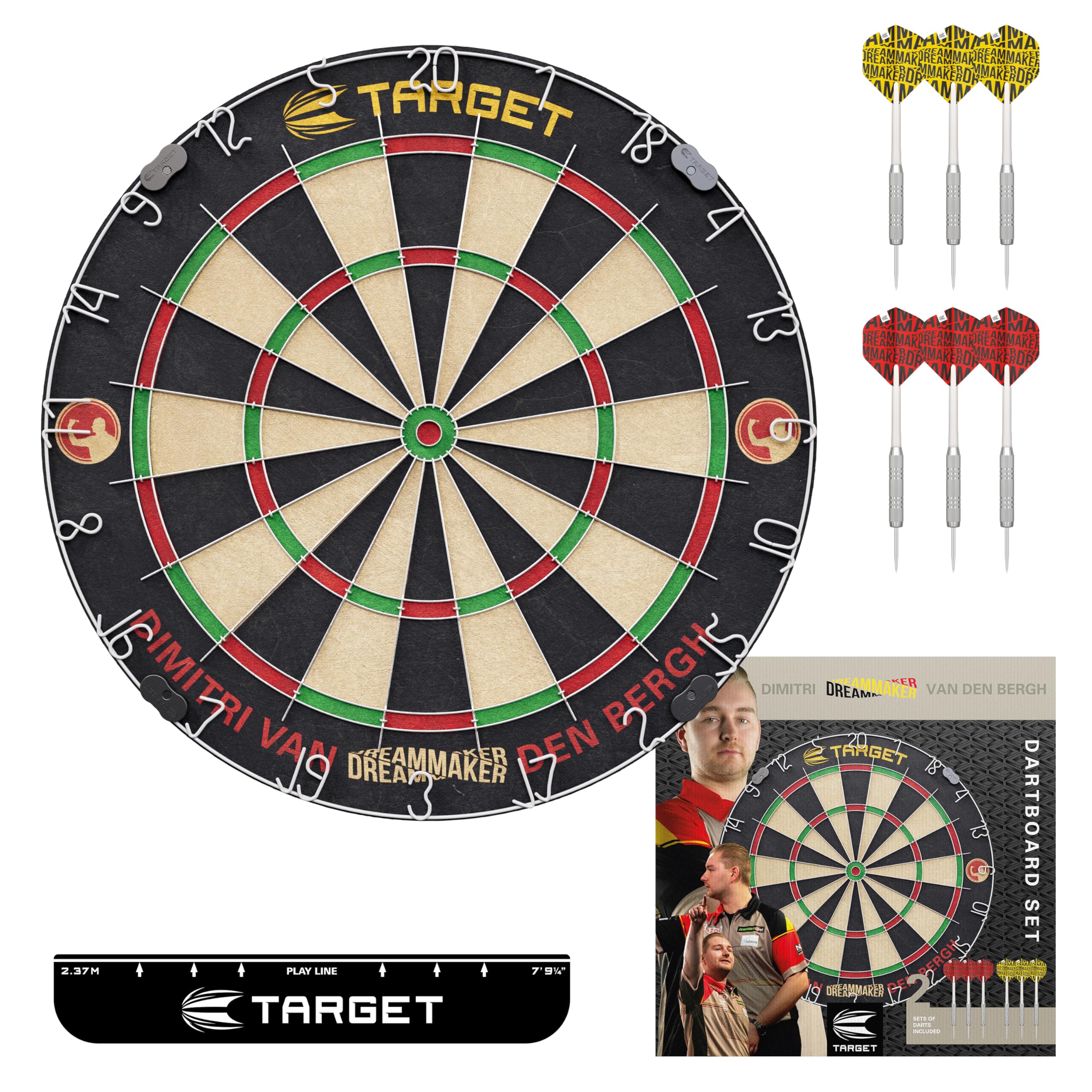 target-tor-luke-littler-dartscheiben-set-sisal-mit-6-steeldarts image 7