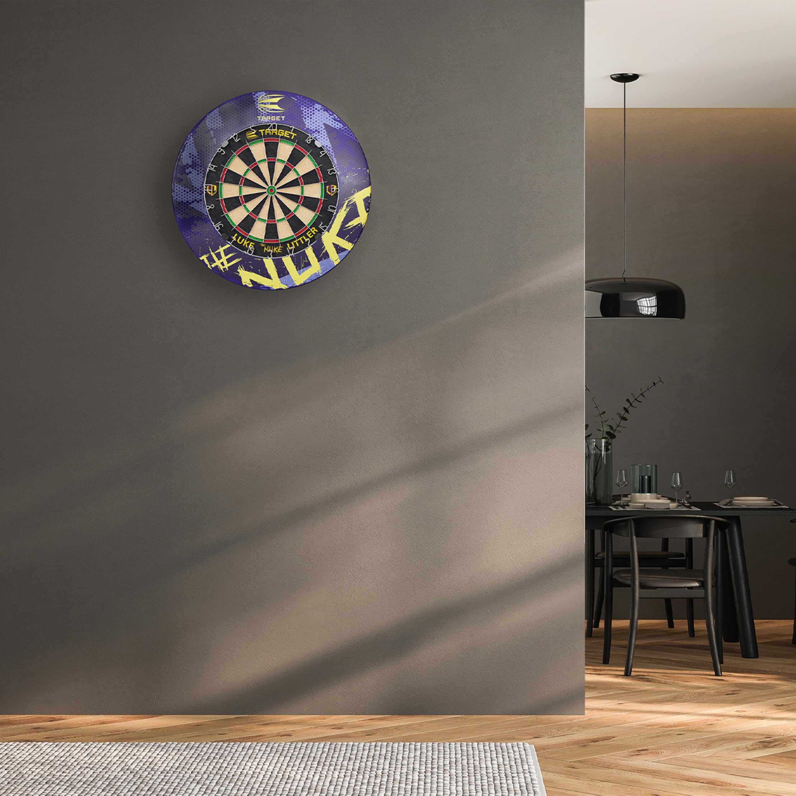 target-luke-littler-dartboard-surround-lila-gelb-wandschutz image 7