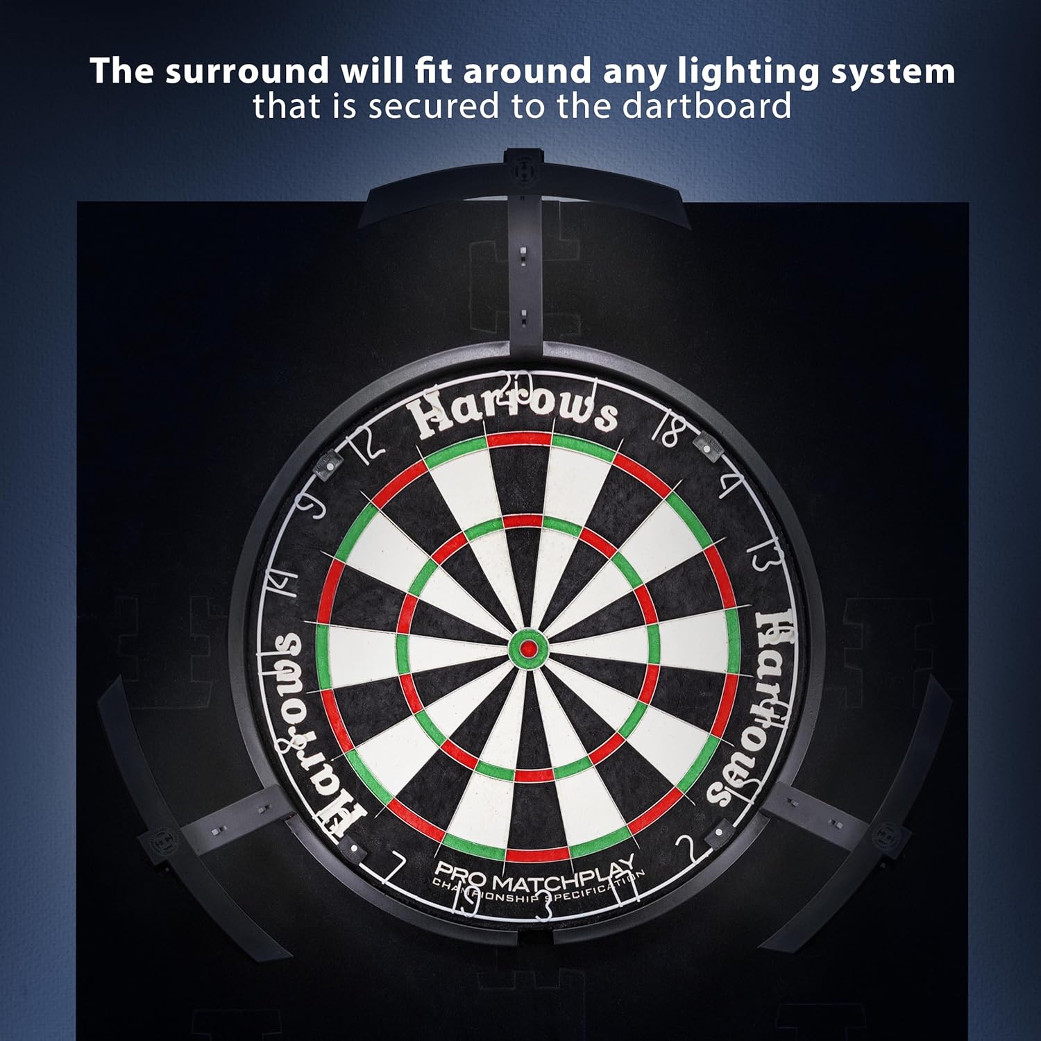harrows-xl-dartboard-surround-wandschutz-6-teilig-schwarz image 2