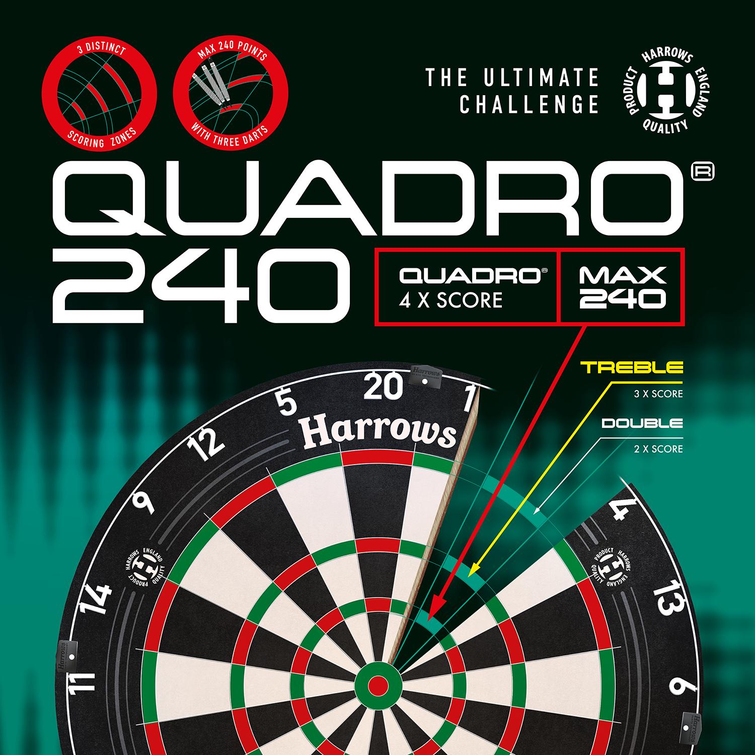 harrows-quadro-240-dartscheibe-sisal-mit-clear-sight-ring image 8