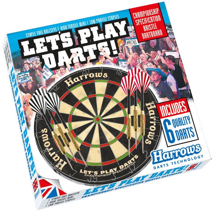 harrows-lets-play-darts-dartboard-set-mit-6-steeldarts image 2