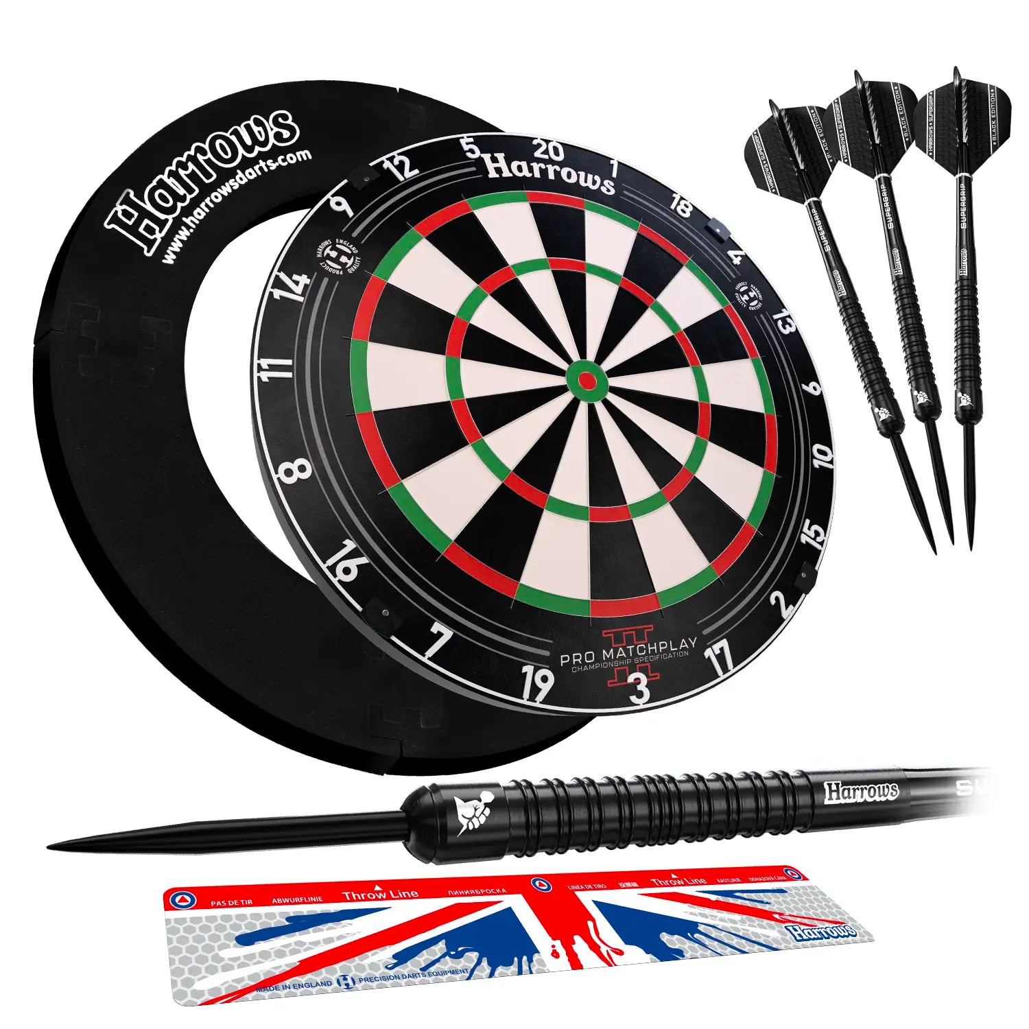 harrows-pro-matchplay-2-bundle-board-surround-darts-set image 1
