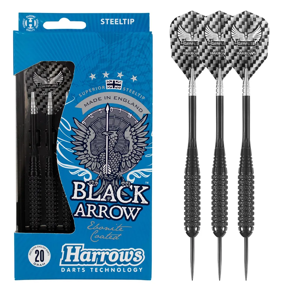 harrows-black-arrow-steeldarts-23g-messing-steel-tip-set image 1