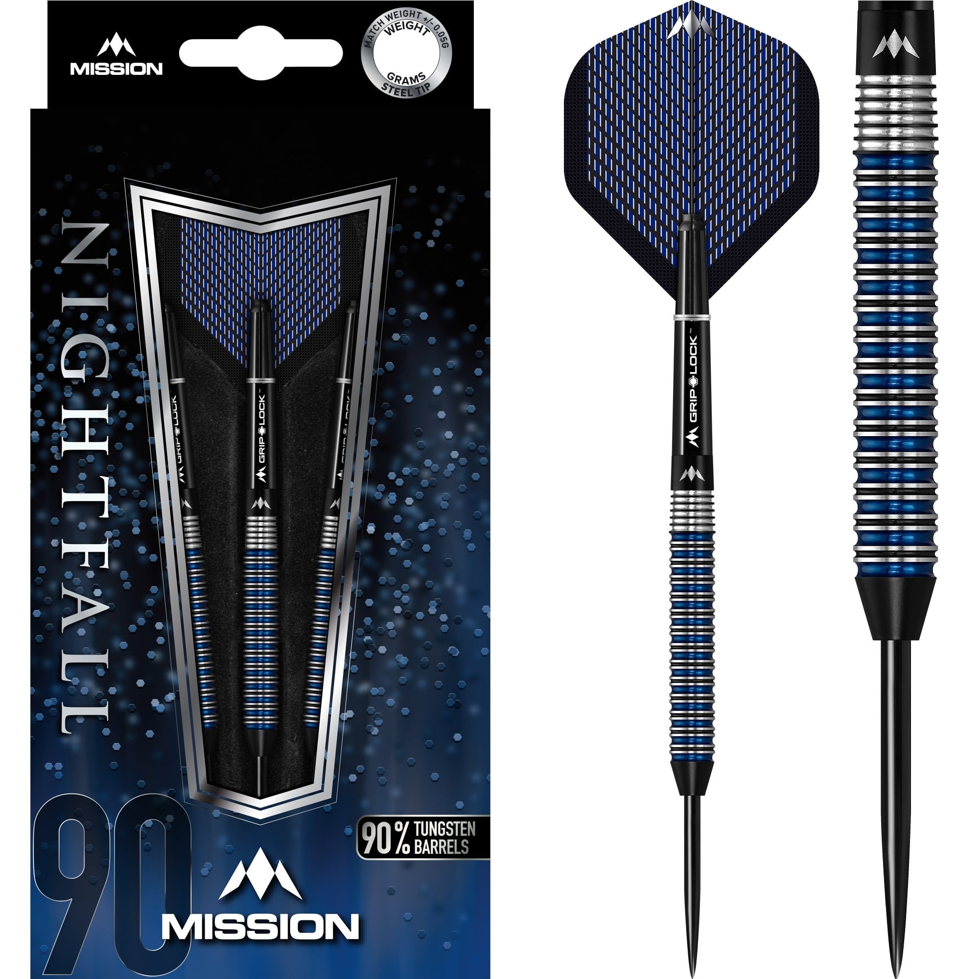 mission-nightfall-m2-steeldarts-24g-schwarz-blau-90-tungsten image 1