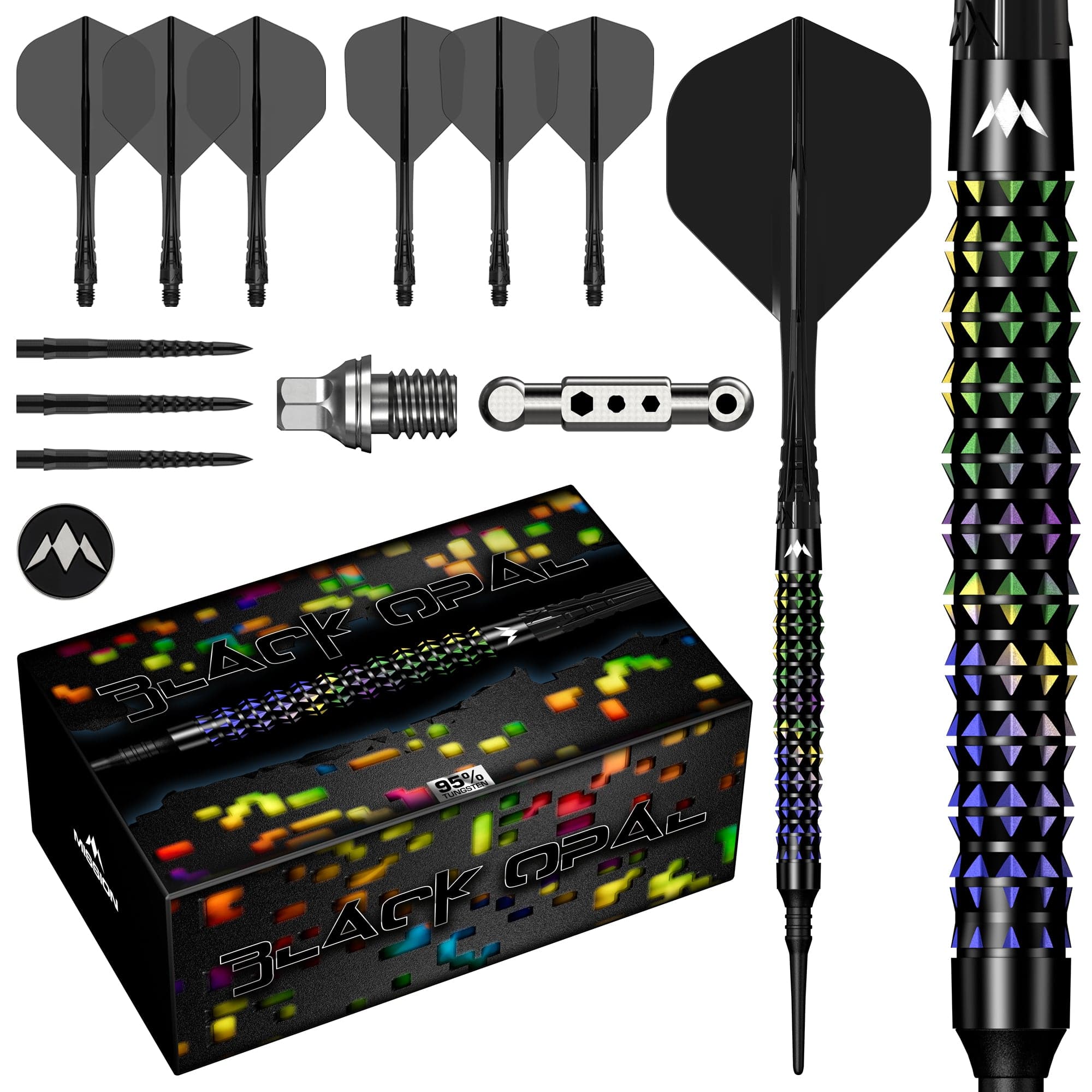 mission-black-opal-softdarts-95-tungsten-20g-schwarz-koralle image 1