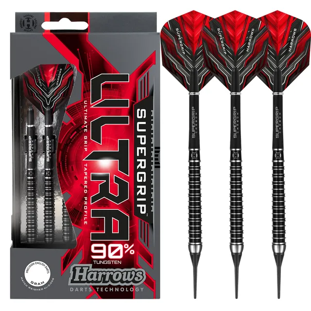 harrows-supergrip-ultra-90-softdarts-18g-schwarzes-tungsten image 1