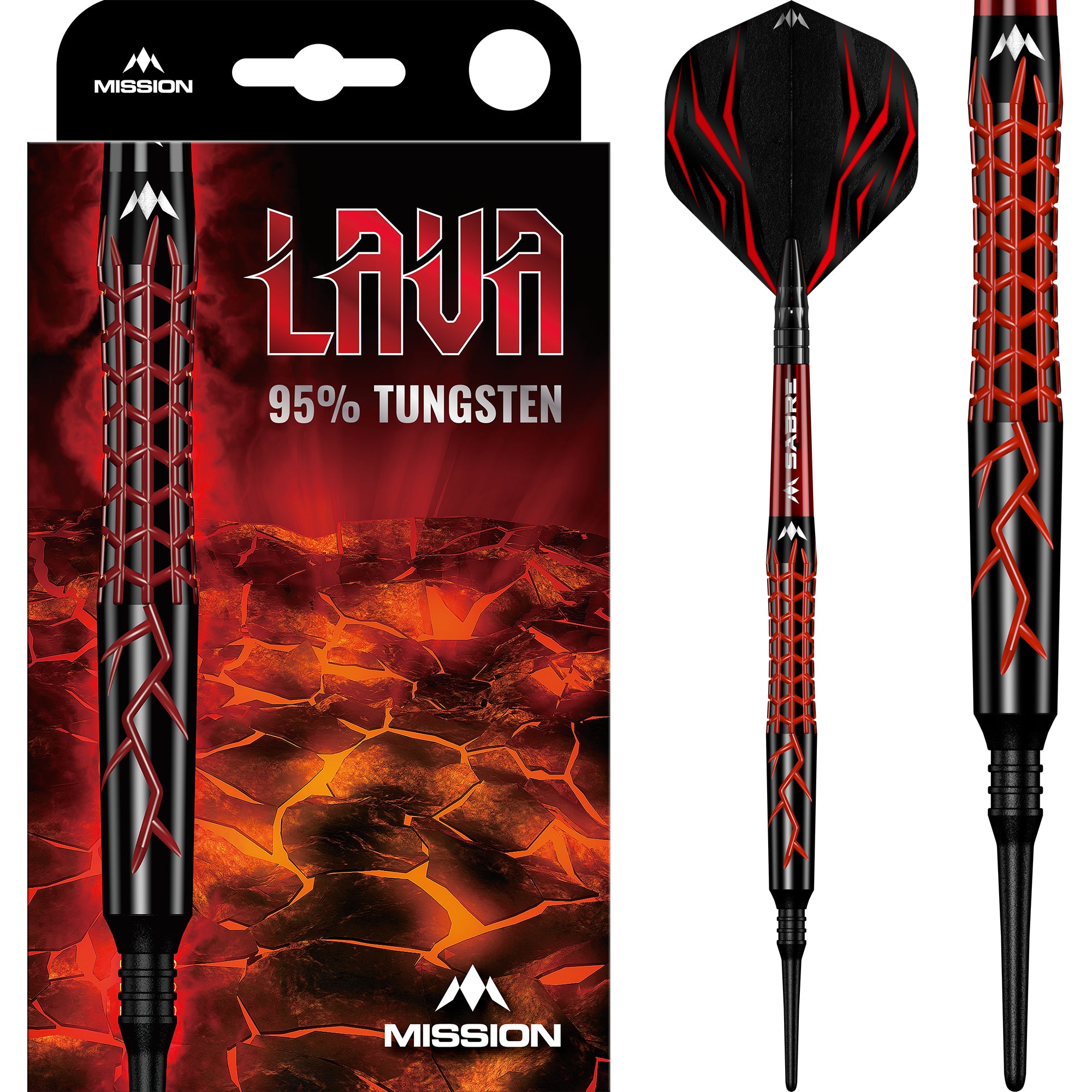 mission-lava-20g-softdarts-schwarz-rot-95-tungsten image 1