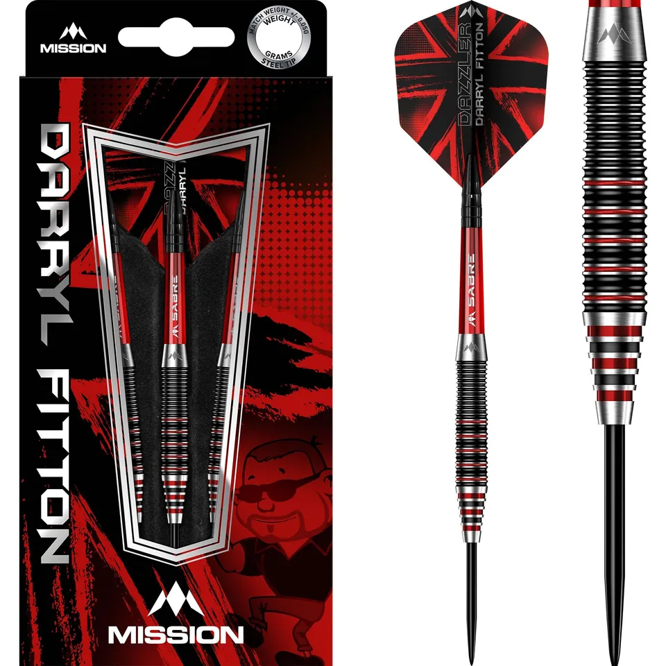 mission-darryl-fitton-electro-black-red-steeldarts-22g-95-tungsten image 1