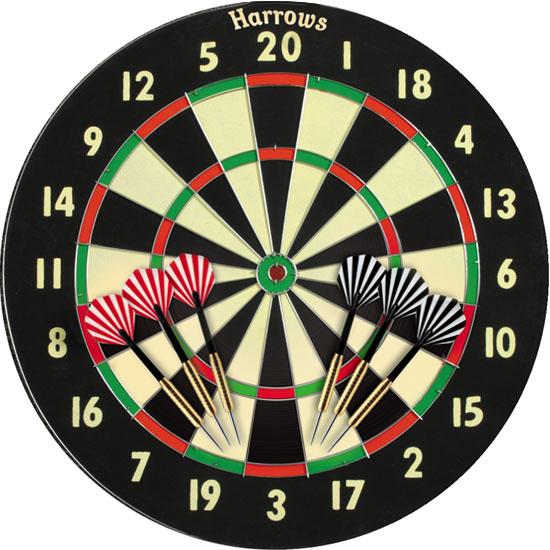 harrows-official-competition-champion-family-dartscheibe-mit-6-darts image 1
