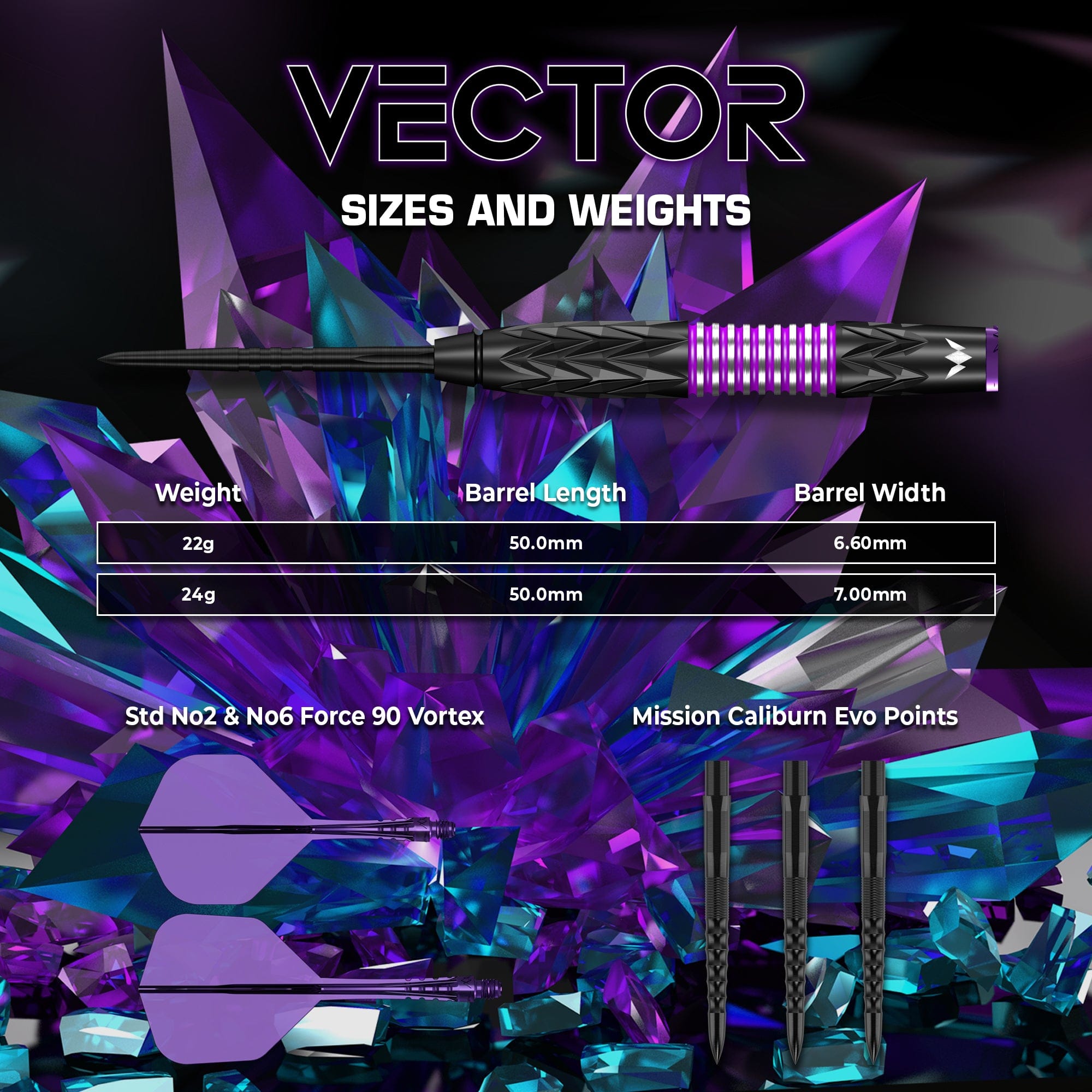 mission-vector-steeldarts-95-tungsten-schwarz-lila-24g image 5