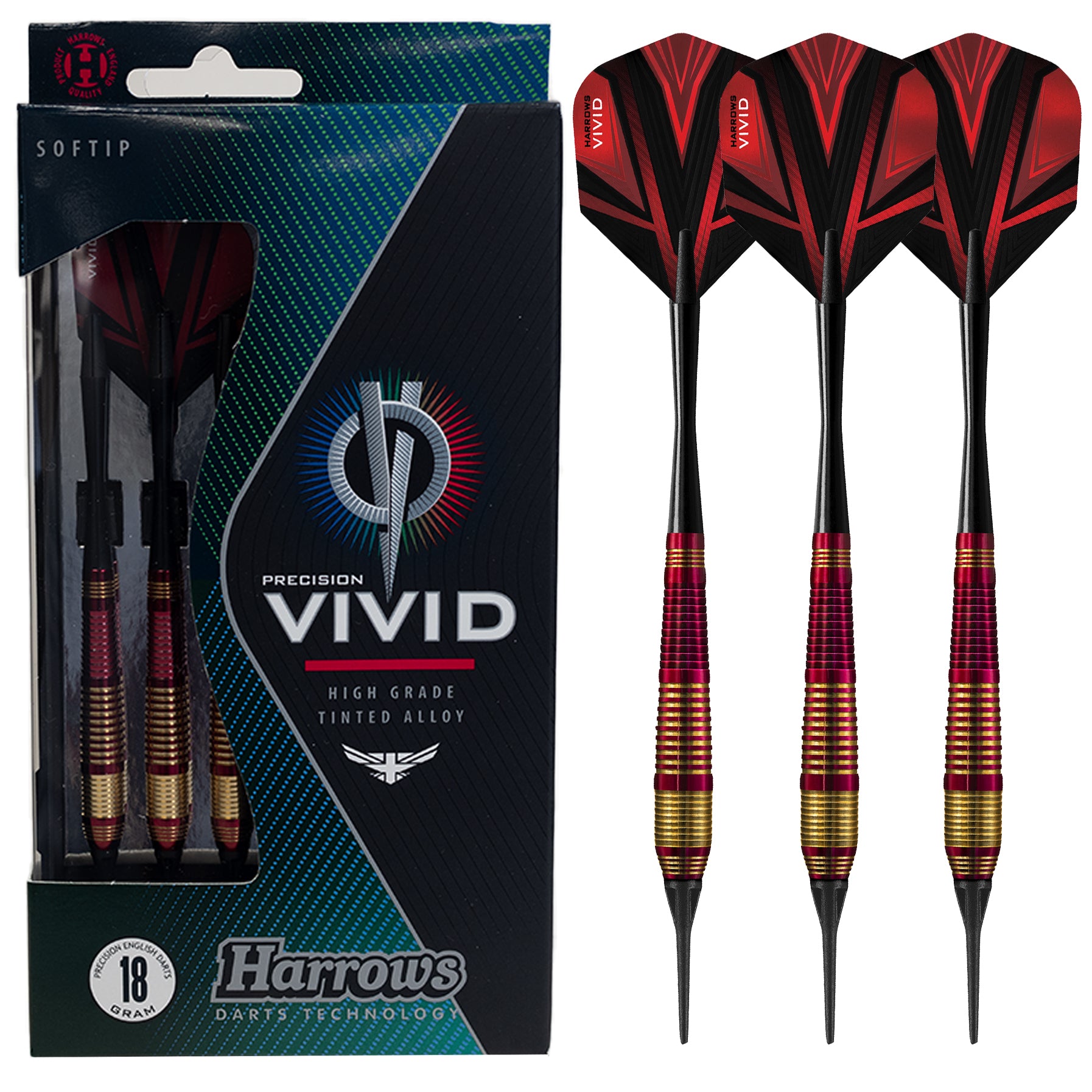 harrows-vivid-brass-softdarts-18g-rot image 1