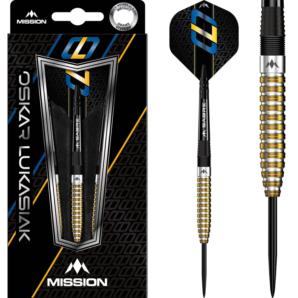 mission-oskar-lukasiak-steeldarts-24g-schwarz-gold-95-tungsten image 1