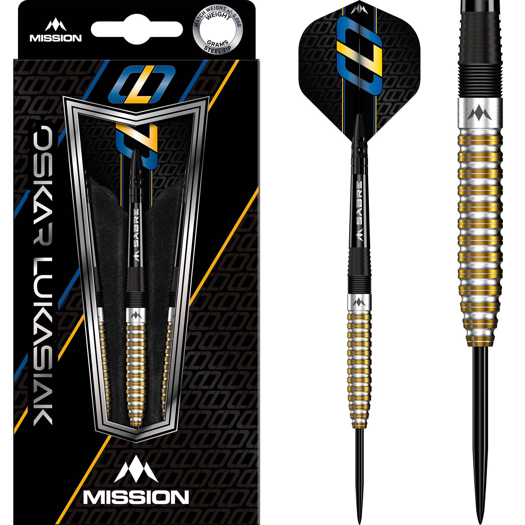 mission-oskar-lukasiak-steeldarts-24g-schwarz-gold-95-tungsten image 1