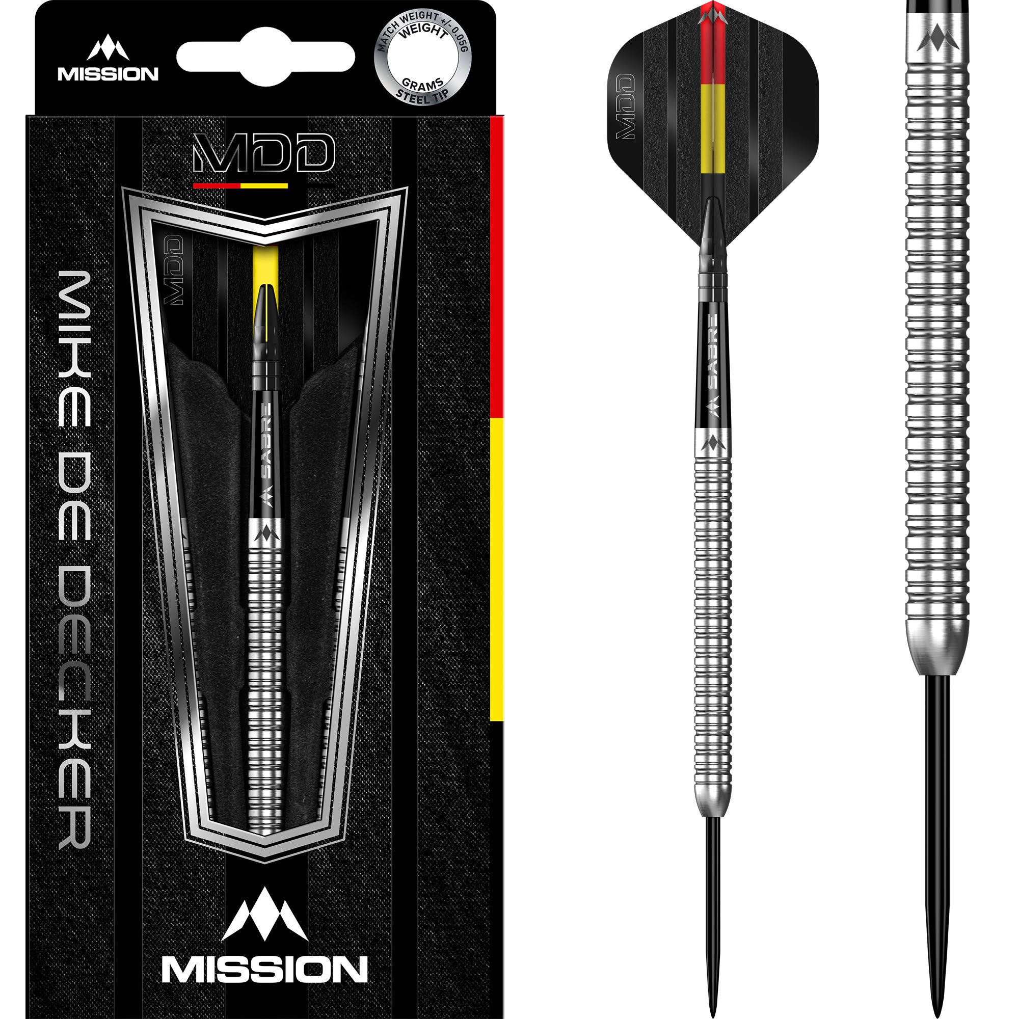 mission-mike-de-decker-steeldarts-24g-95-tungsten-silber image 1