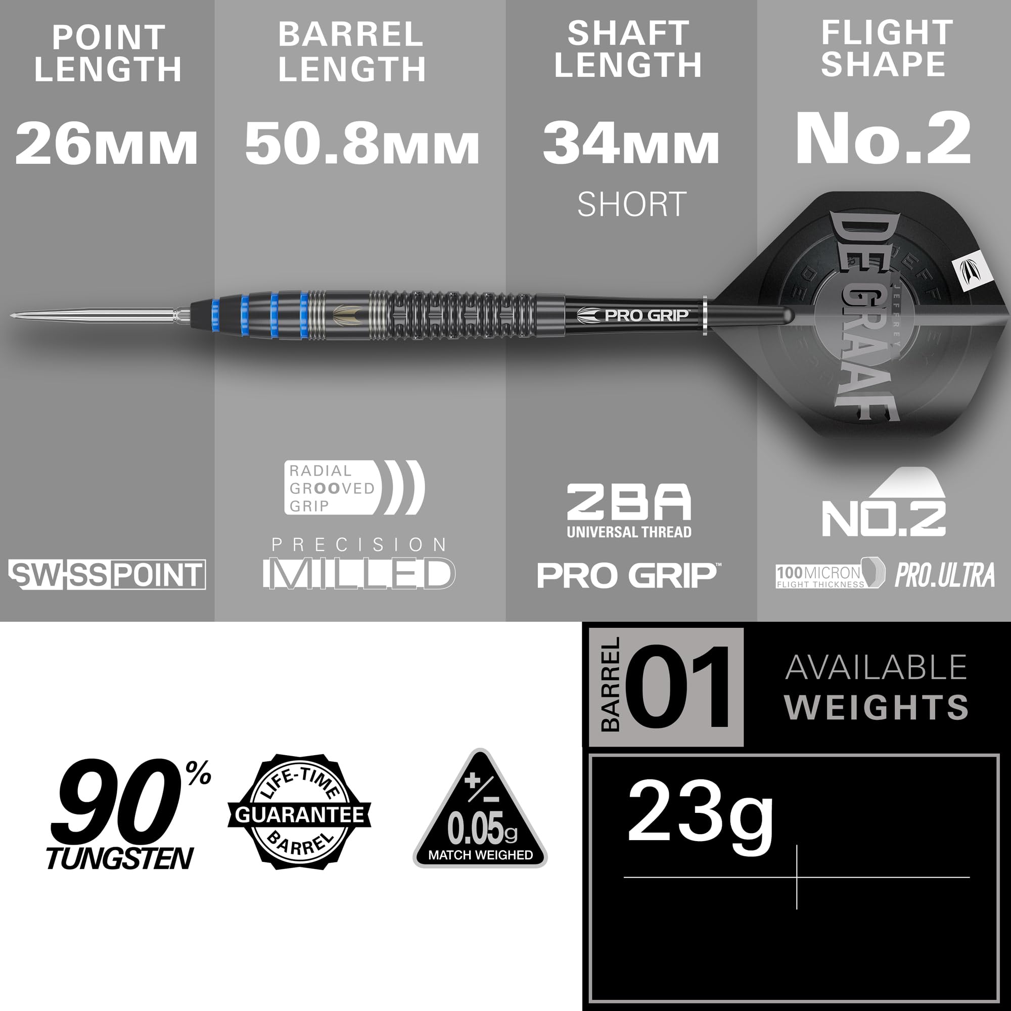 target-jeffrey-de-graaf-gen1-steeldarts-23g-90-tungsten image 3