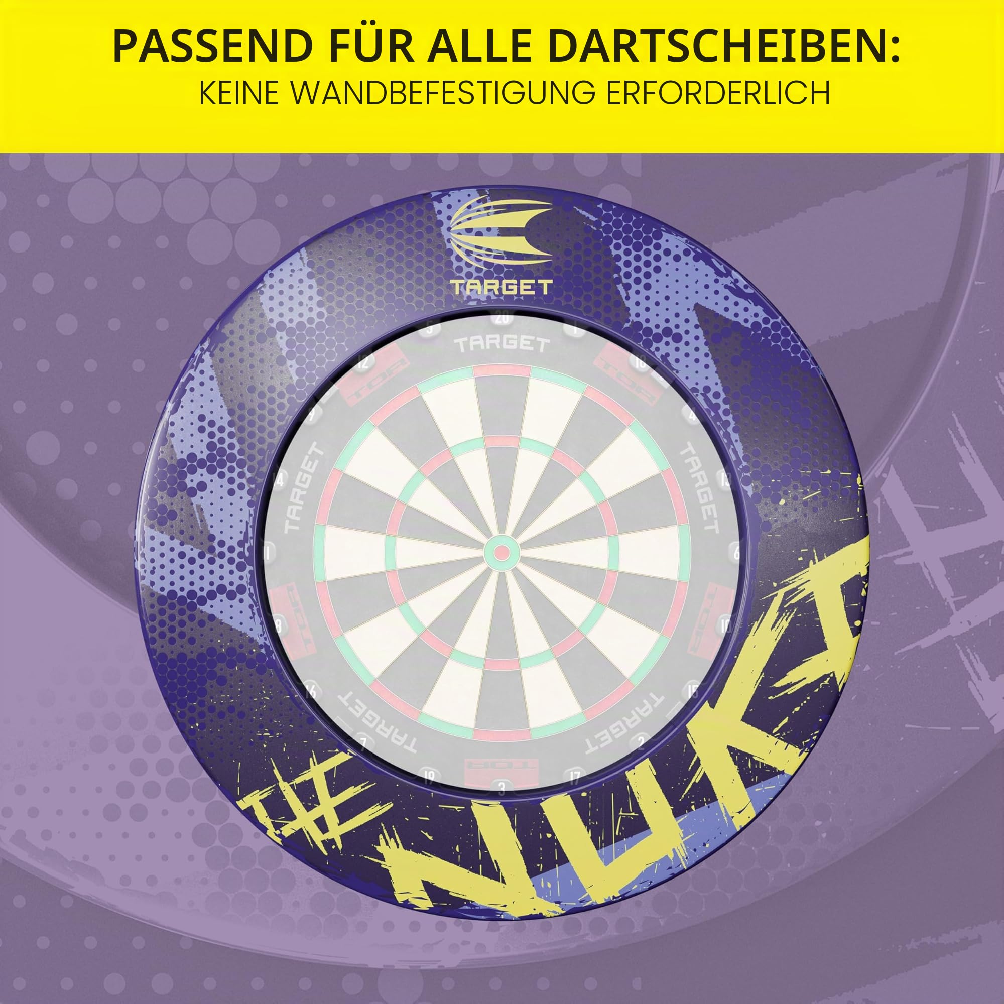target-luke-littler-dartboard-surround-lila-gelb-wandschutz image 5