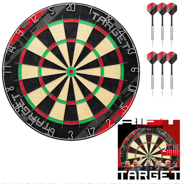 target-tor-rift-dartscheibe-sisal-set-mit-6x-17g-messingdarts image 1